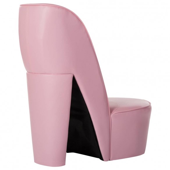 Chaise en forme de chaussure à talon haut Rose Similicuir