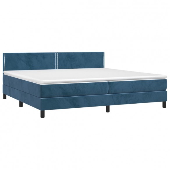 Cadre de lit avec matelas LED Bleu foncé 200x200 cm