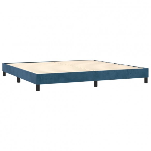 Cadre de lit avec matelas LED Bleu foncé 200x200 cm