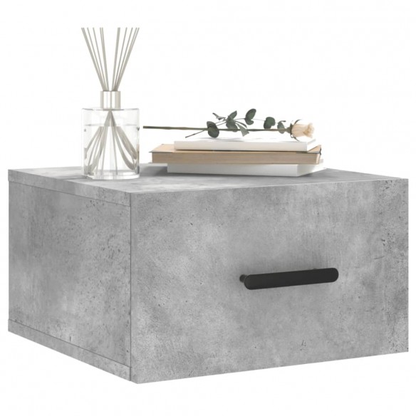 Tables de chevet murales 2 pcs gris béton 35x35x20 cm