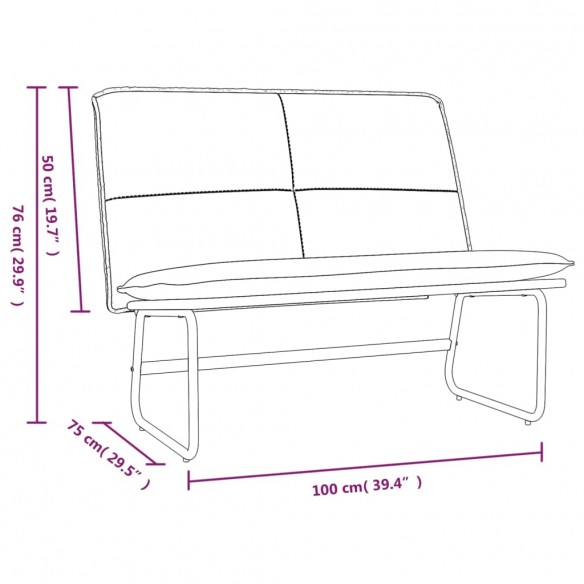 Banc Noir 100x75x76 cm Similicuir