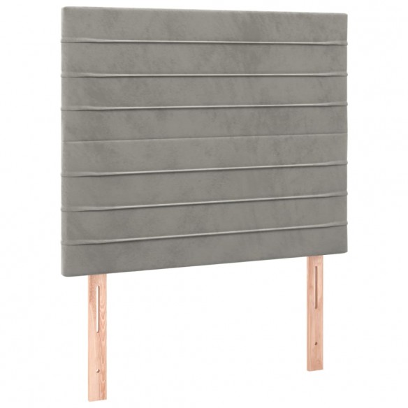 Têtes de lit 2 pcs Gris clair 80x5x78/88 cm Velours