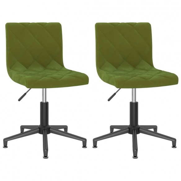 Chaises pivotantes à manger lot de 2 vert clair velours