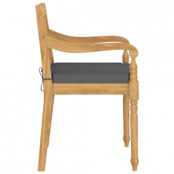 Chaises Batavia 4 pcs avec coussins Bois de teck solide