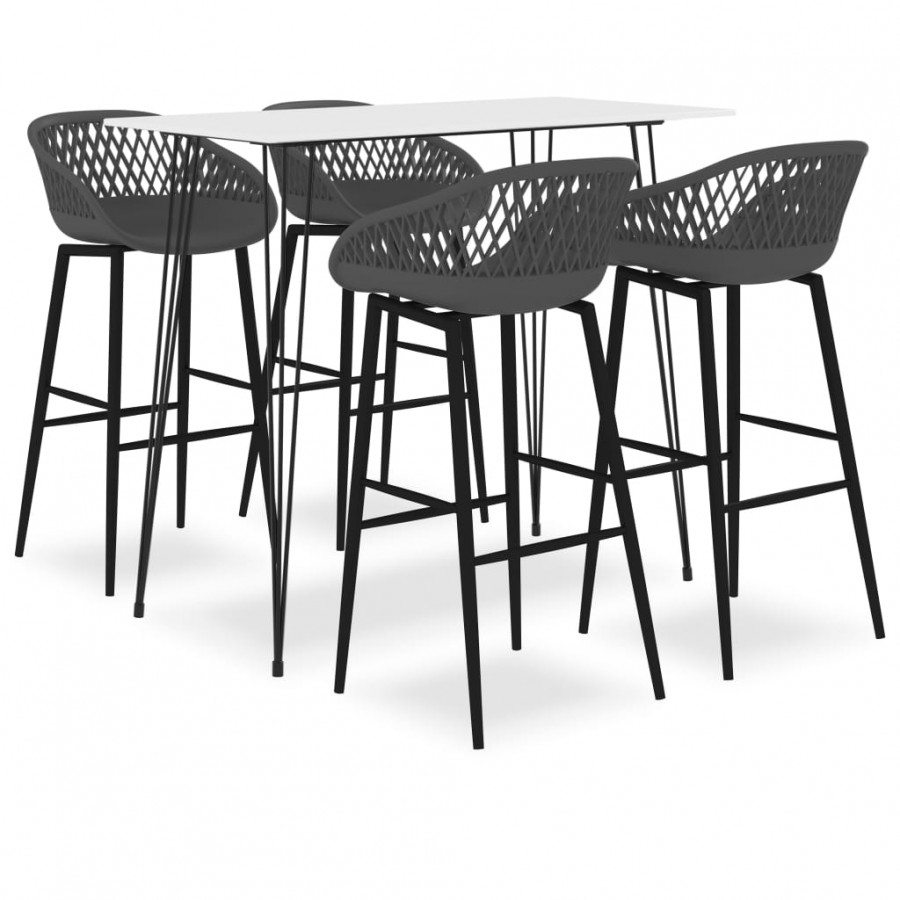 Ensemble de bar 5 pcs Blanc et gris