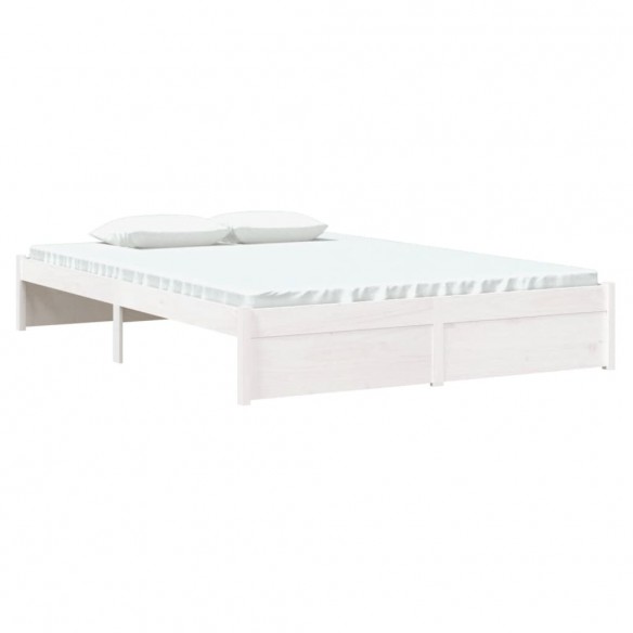 Cadre de lit Blanc Bois massif 135x190 cm Double