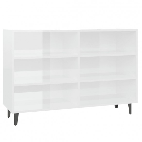 Buffet Blanc brillant 103,5x35x70 cm Aggloméré