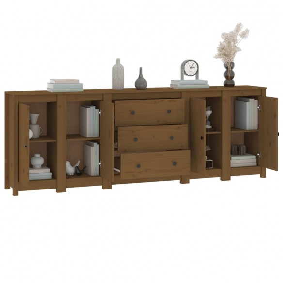 Buffet Marron miel 230x35x80 cm Bois massif de pin