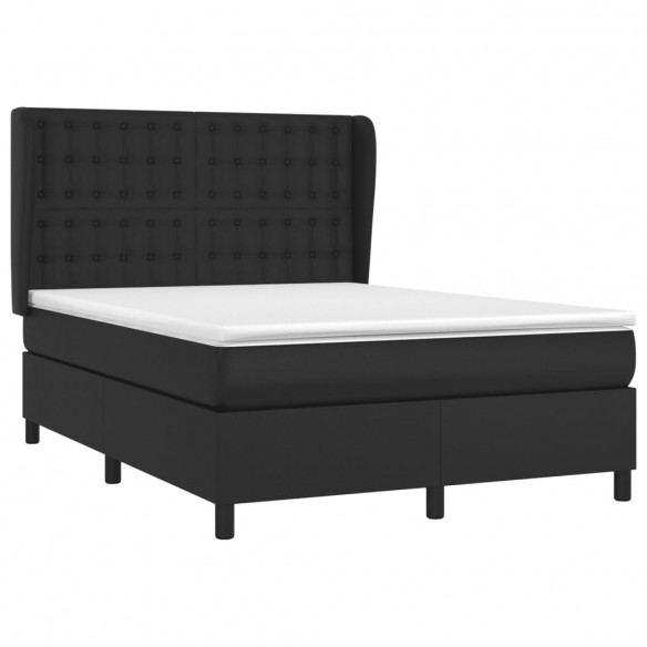 Cadre de lit avec matelas Noir 140x190 cm Similicuir