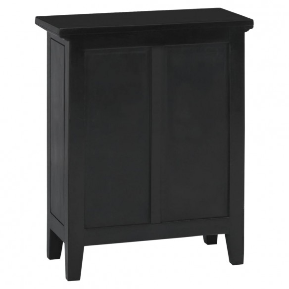 Table de chevet noir 60x30x75 cm bois d'acajou massif