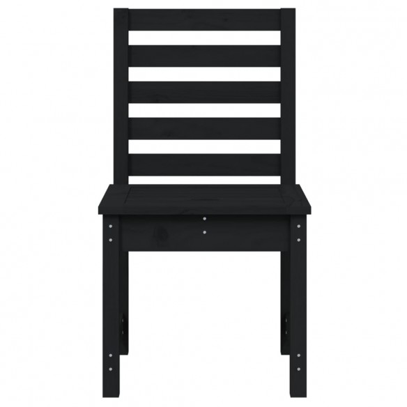 Chaises de jardin 2 pcs noir 40,5x48x91,5 cm bois massif de pin