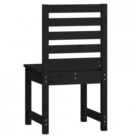 Chaises de jardin 2 pcs noir 40,5x48x91,5 cm bois massif de pin