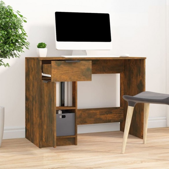 Bureau Chêne fumé 100x50x75 cm Bois d'ingénierie