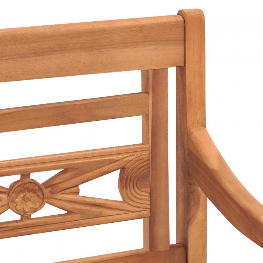 Chaises Batavia 2 pcs avec coussins gris foncé Bois de teck