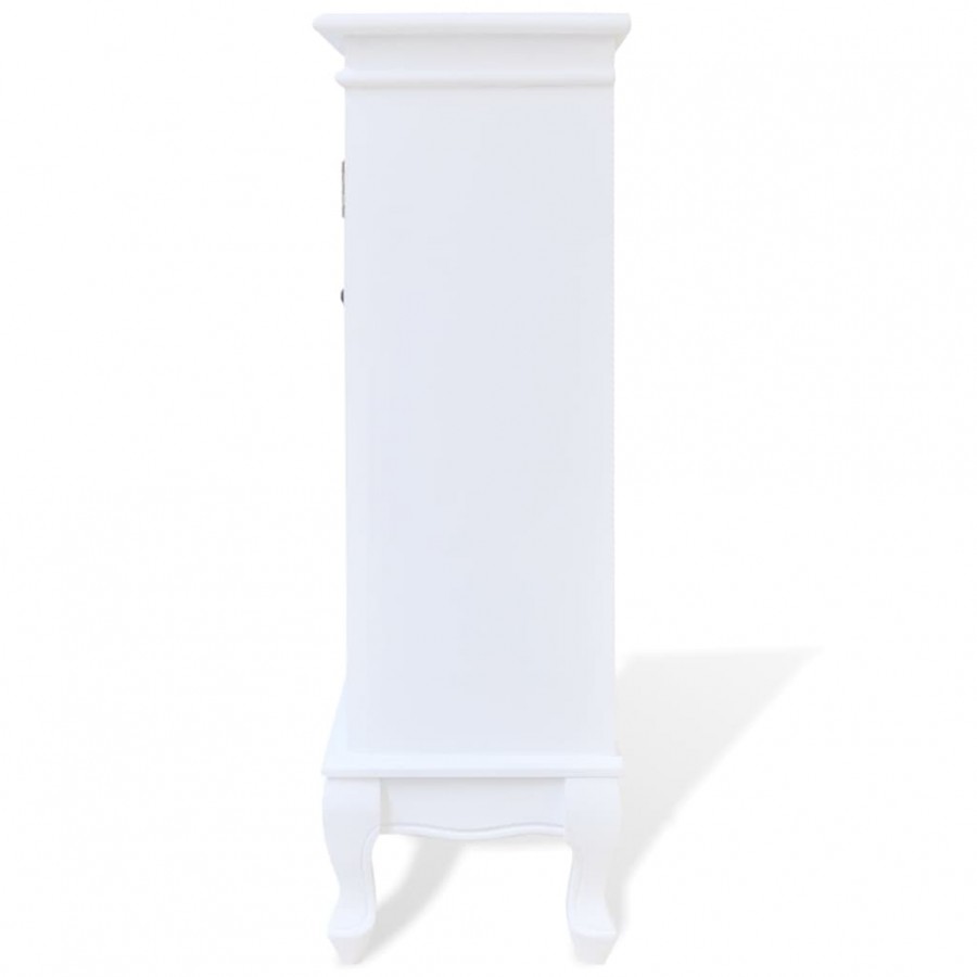 Armoire avec 5 tiroirs et 2 étagères Blanc