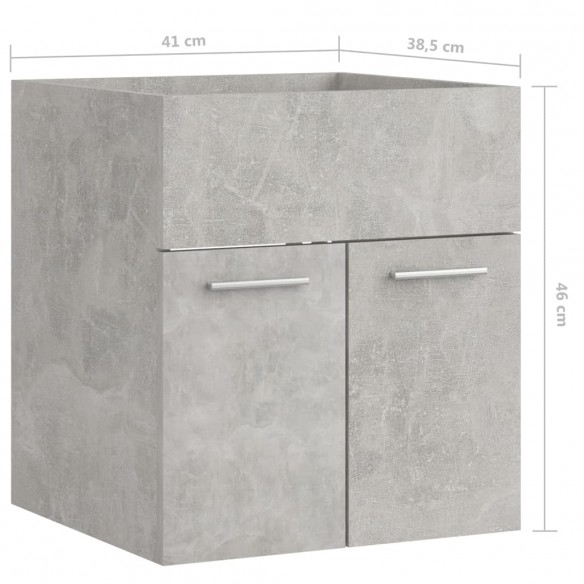 Armoire d'évier Gris béton 41x38,5x46 cm Aggloméré