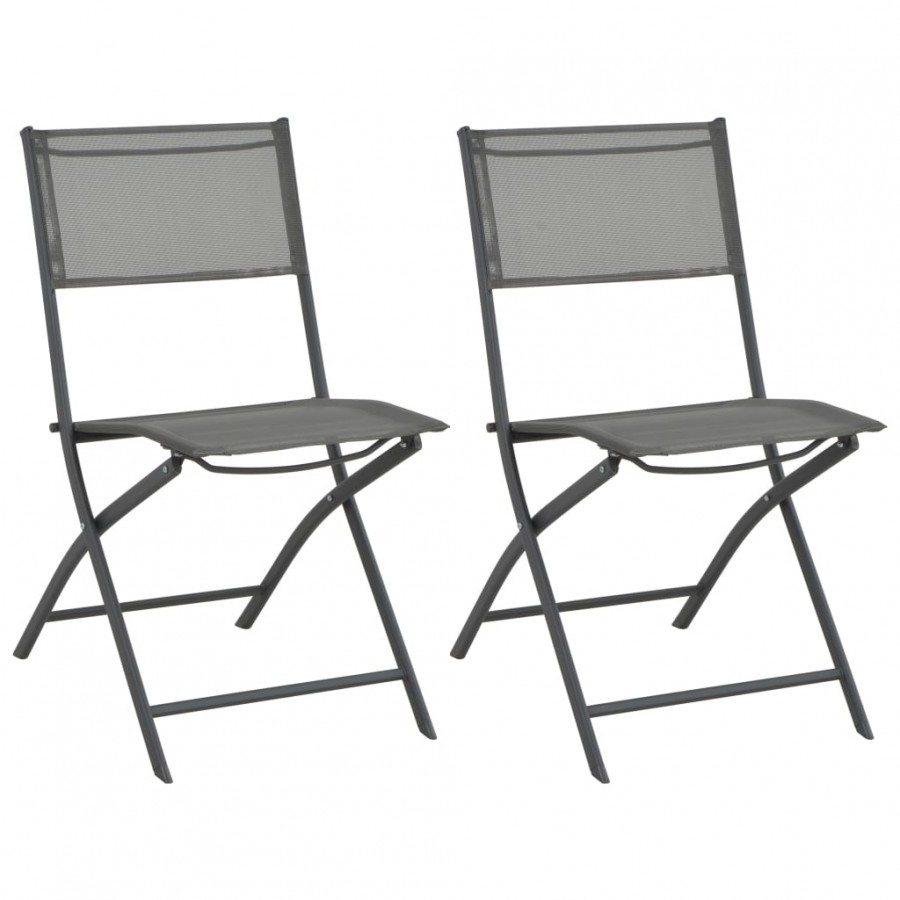 Chaises de jardin pliables 2 pcs Acier et textilène