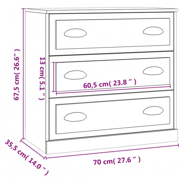 Buffet blanc 70x35,5x67,5 cm bois d'ingénierie