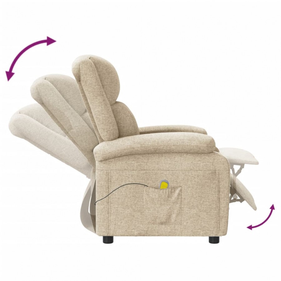 Fauteuil de massage Crème Tissu Fauteuil de massage Crème Tissu