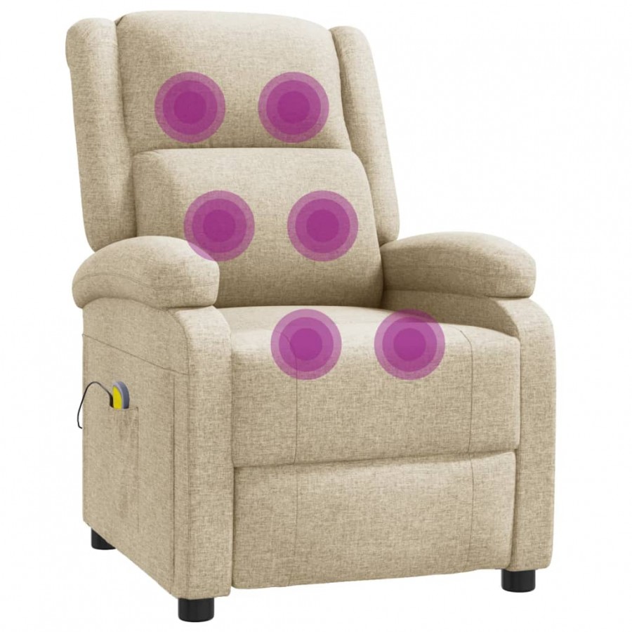 Fauteuil de massage Crème Tissu Fauteuil de massage Crème Tissu