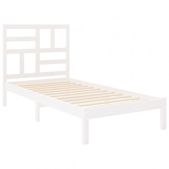 Cadre de lit Blanc Bois massif 90x200 cm