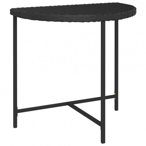 Table de jardin Noir 80x50x75 cm Résine tressée