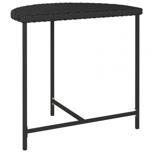 Table de jardin Noir 80x50x75 cm Résine tressée