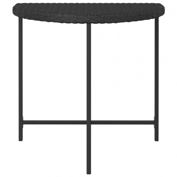 Table de jardin Noir 80x50x75 cm Résine tressée