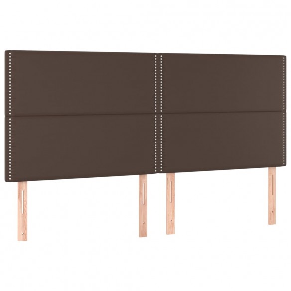 Têtes de lit 4 pcs Marron 100x5x78/88 cm Similicuir