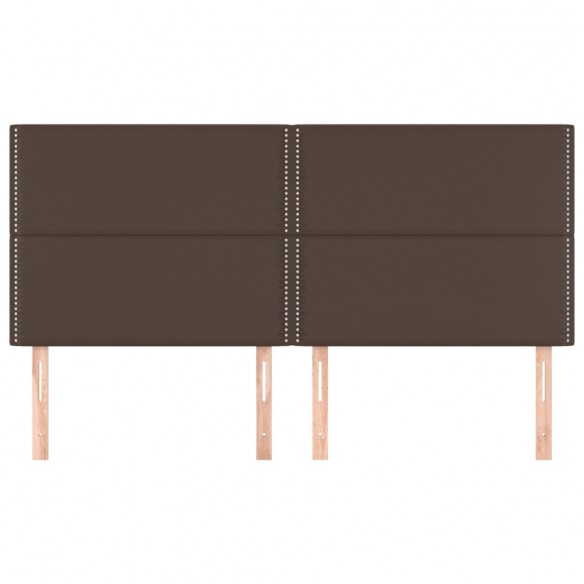 Têtes de lit 4 pcs Marron 100x5x78/88 cm Similicuir