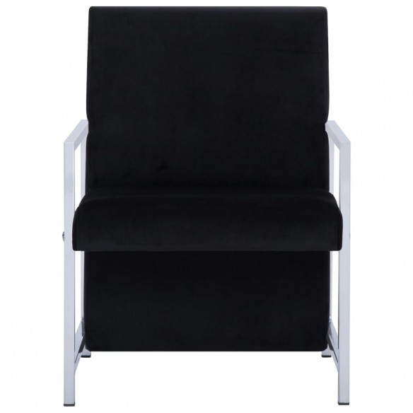 Fauteuil avec pieds en chrome Noir Velours