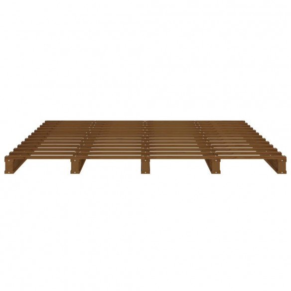 Lit de palette Marron miel 140x190 cm Bois de pin massif