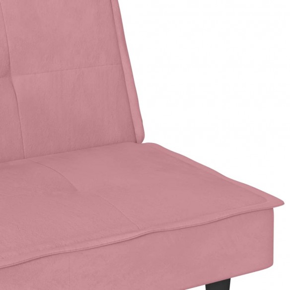 Canapé-lit avec porte-gobelets rose velours