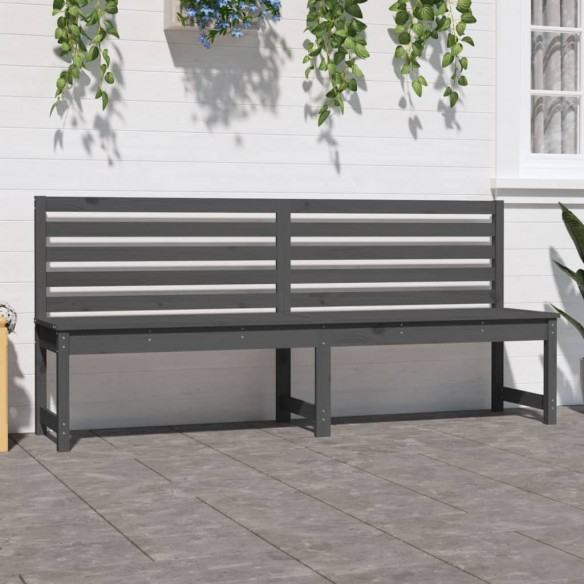 Banc de jardin gris 201,5 cm bois massif de pin