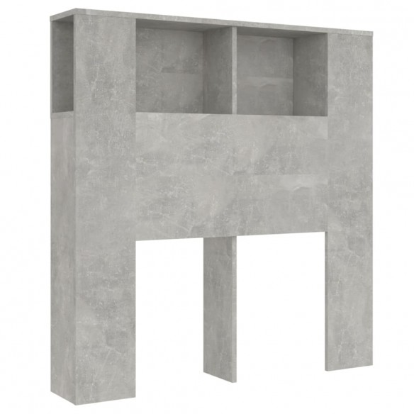 Armoire de tête de lit Gris béton 100x18,5x104,5 cm