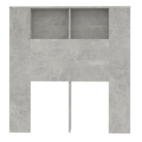 Armoire de tête de lit Gris béton 100x18,5x104,5 cm