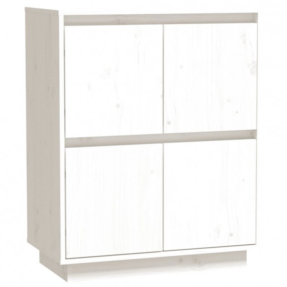 Buffet Blanc 60x34x75 cm Bois massif de pin