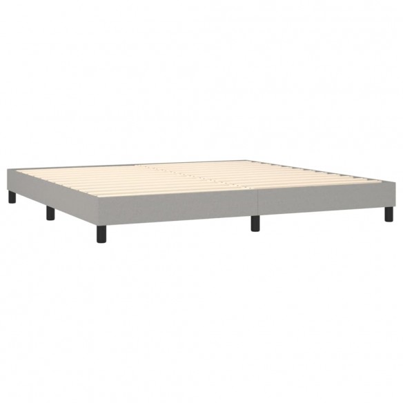 Sommier à lattes de lit avec matelas Gris clair 200x200cm Tissu