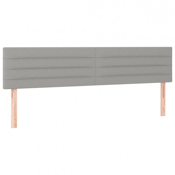 Sommier à lattes de lit avec matelas Gris clair 200x200cm Tissu