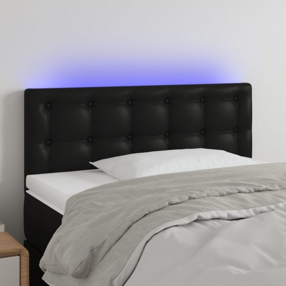 Tête de lit à LED Noir 100x5x78/88 cm Similicuir