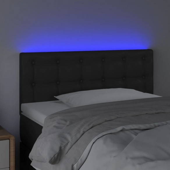 Tête de lit à LED Noir 100x5x78/88 cm Similicuir