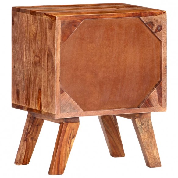 Table de chevet gris 40x30x50 cm bois massif