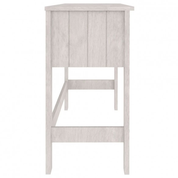 Bureau HAMAR Blanc 110x40x75 cm Bois massif de pin