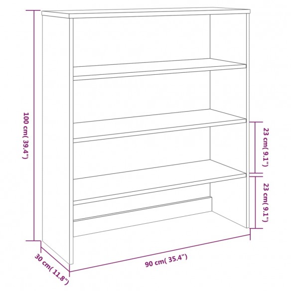 Dessus de buffet HAMAR Gris foncé 90x30x100 cm Bois de pin