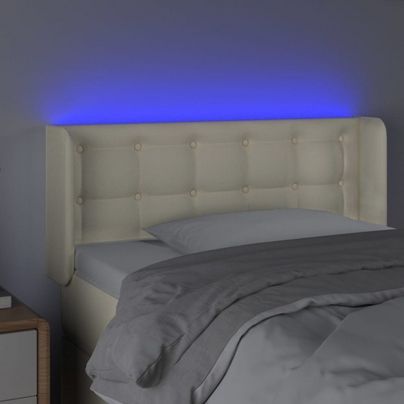 Tête de lit à LED Crème 93x16x78/88 cm Similicuir