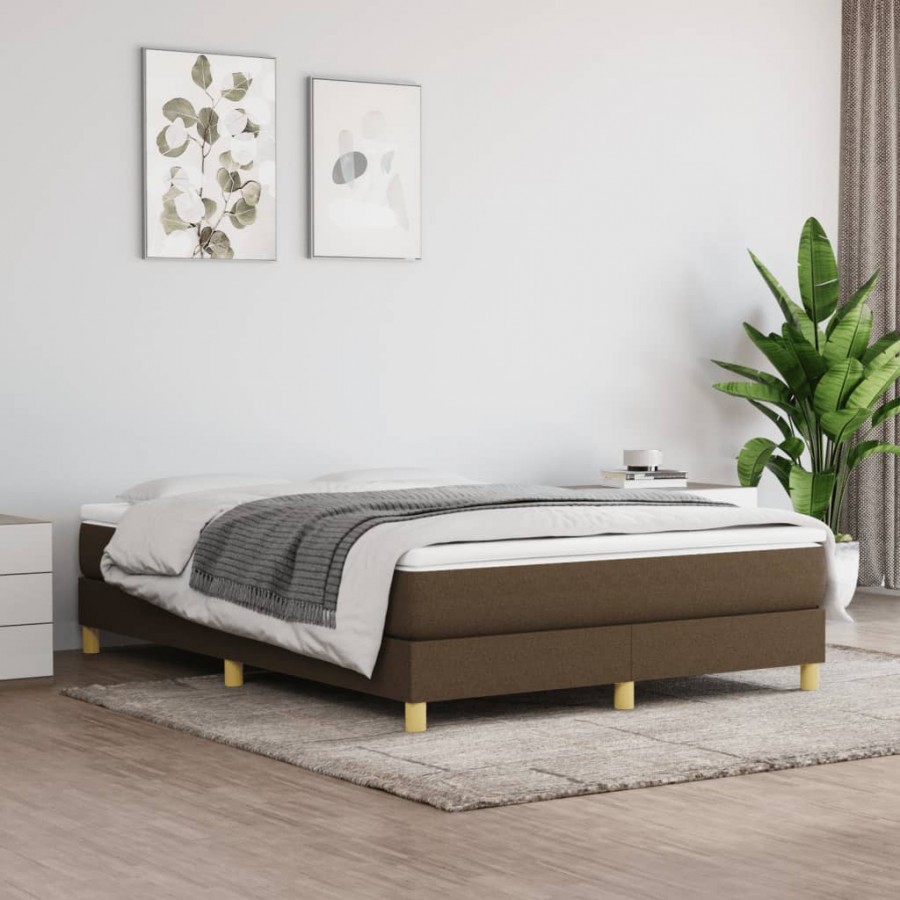 Cadre de lit avec matelas Marron foncé 140x190 cm