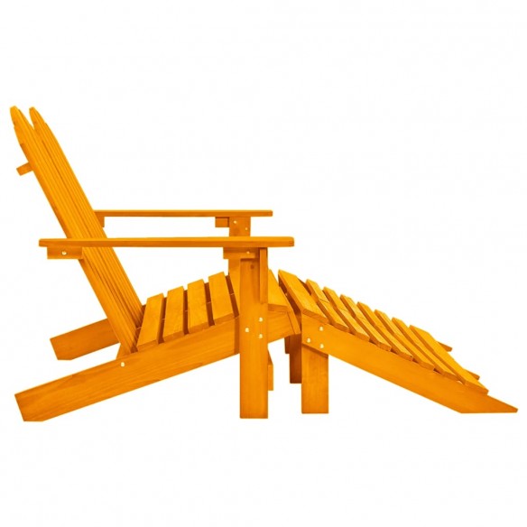 Chaise de jardin Adirondack 2 places et pouf Sapin Orange