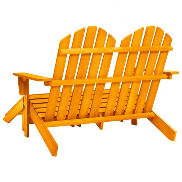 Chaise de jardin Adirondack 2 places et pouf Sapin Orange