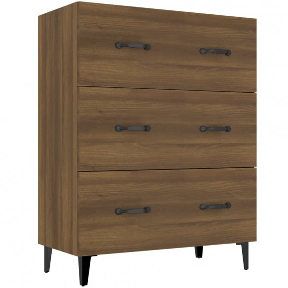 Buffet chêne marron 69,5x34x90 cm bois d'ingénierie