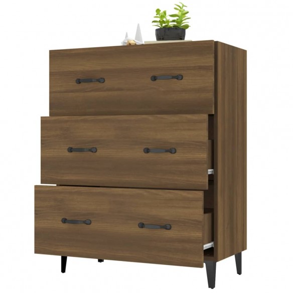 Buffet chêne marron 69,5x34x90 cm bois d'ingénierie